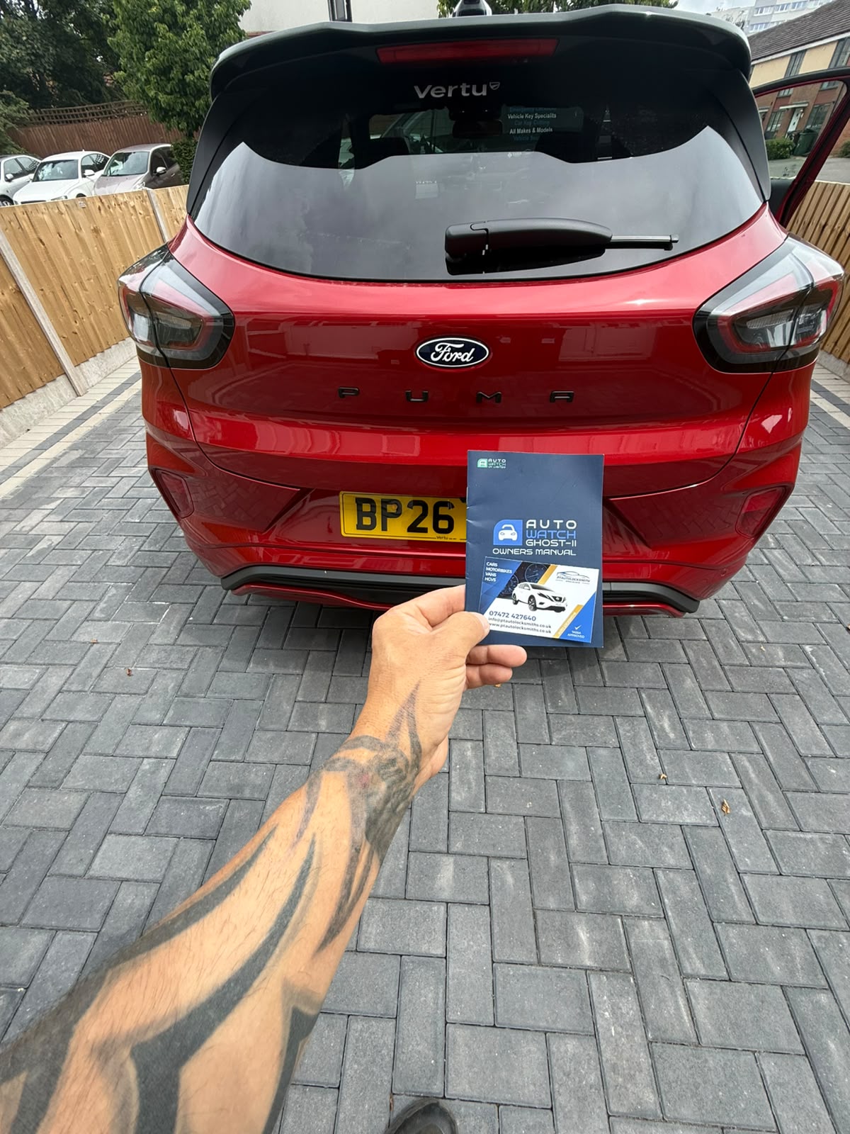 Autowatch Ghost-II owners manual handed over after a Ford Puma install